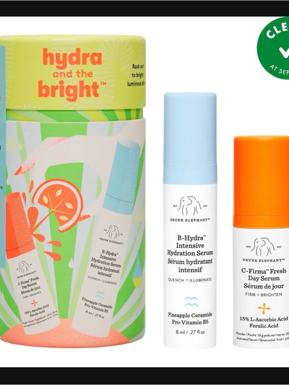 Drunk Elephant B-Hydra Intensive Hydration Serum - Light Blue & White